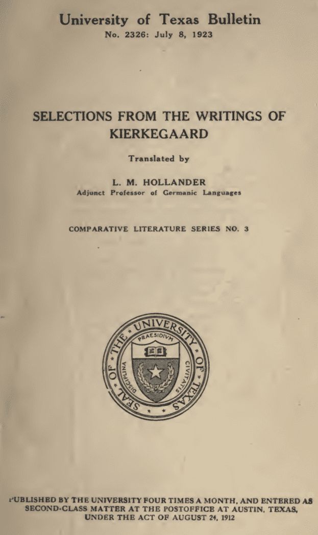 Selections from the Writings of Kierkegaard