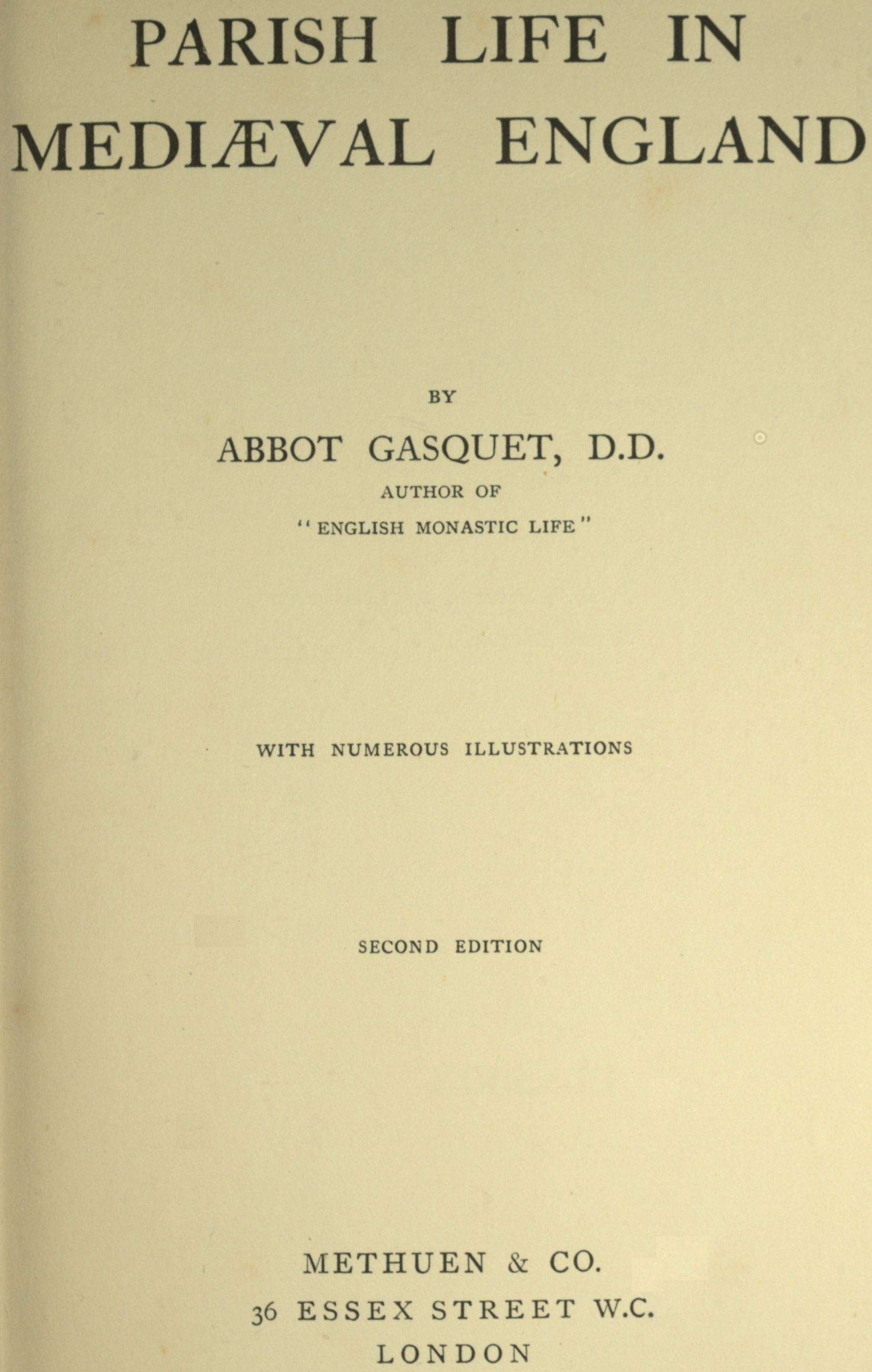 Parish Life in Mediæval England