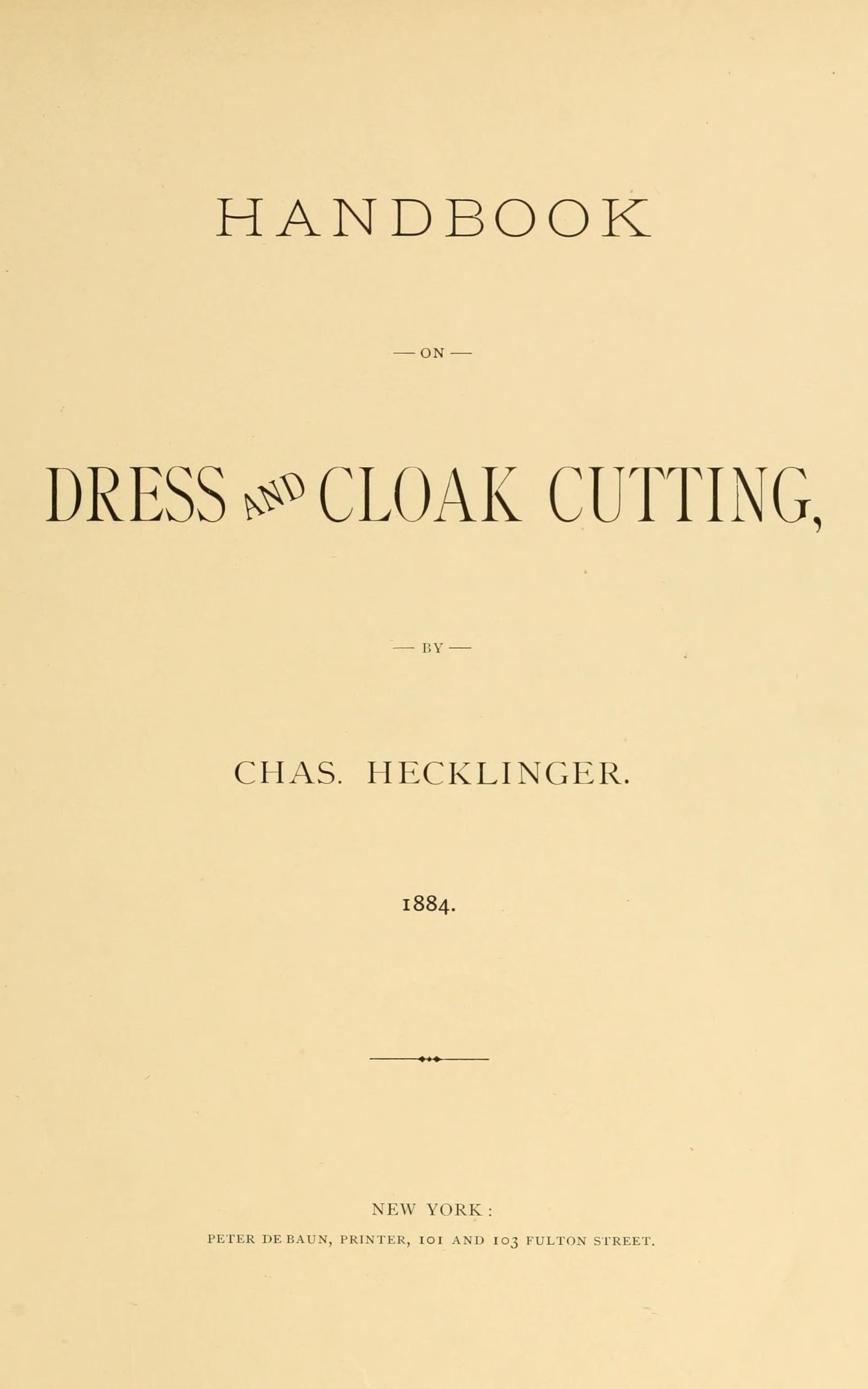 Handbook on Dress and Cloak Cutting