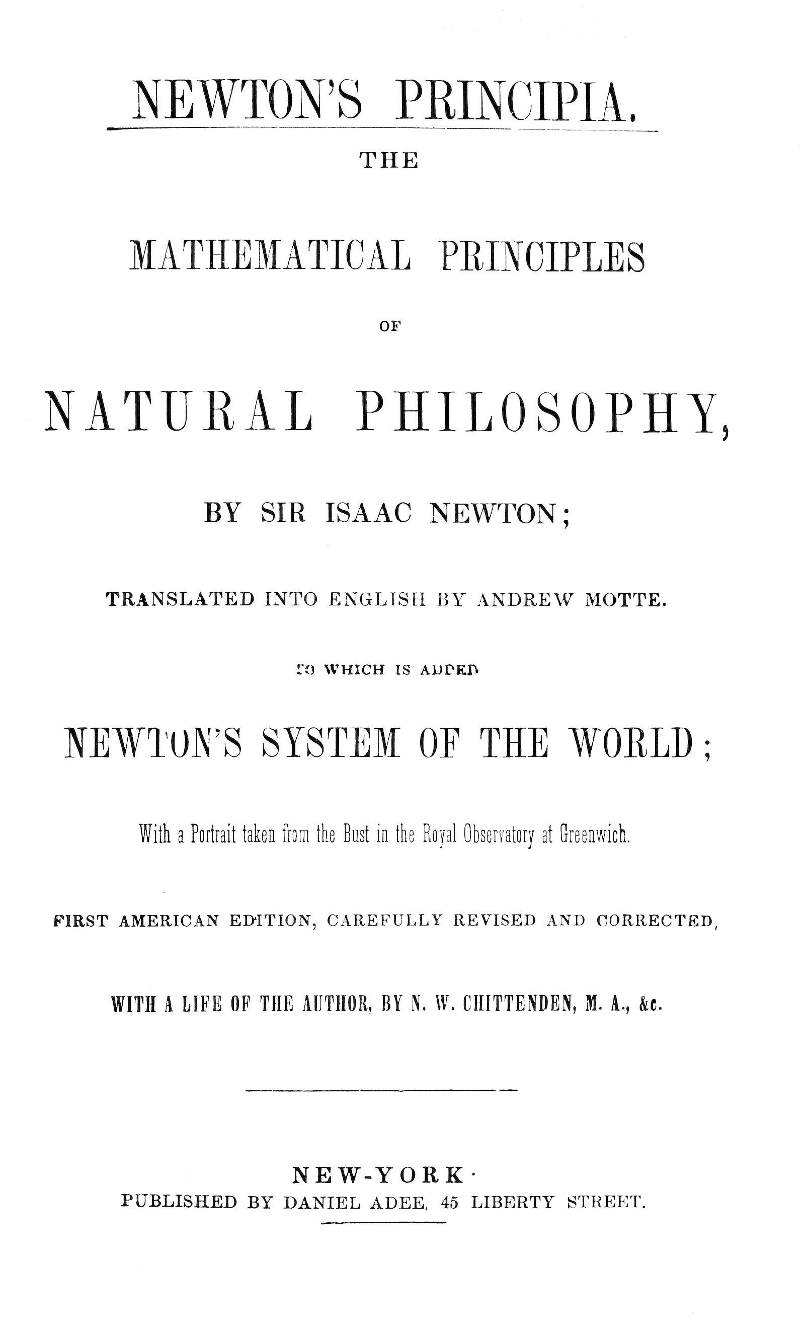 Newton's Principia: The Mathematical Principles of Natural Philosophy