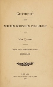 Geschichte der neueren deutschen Psychologie