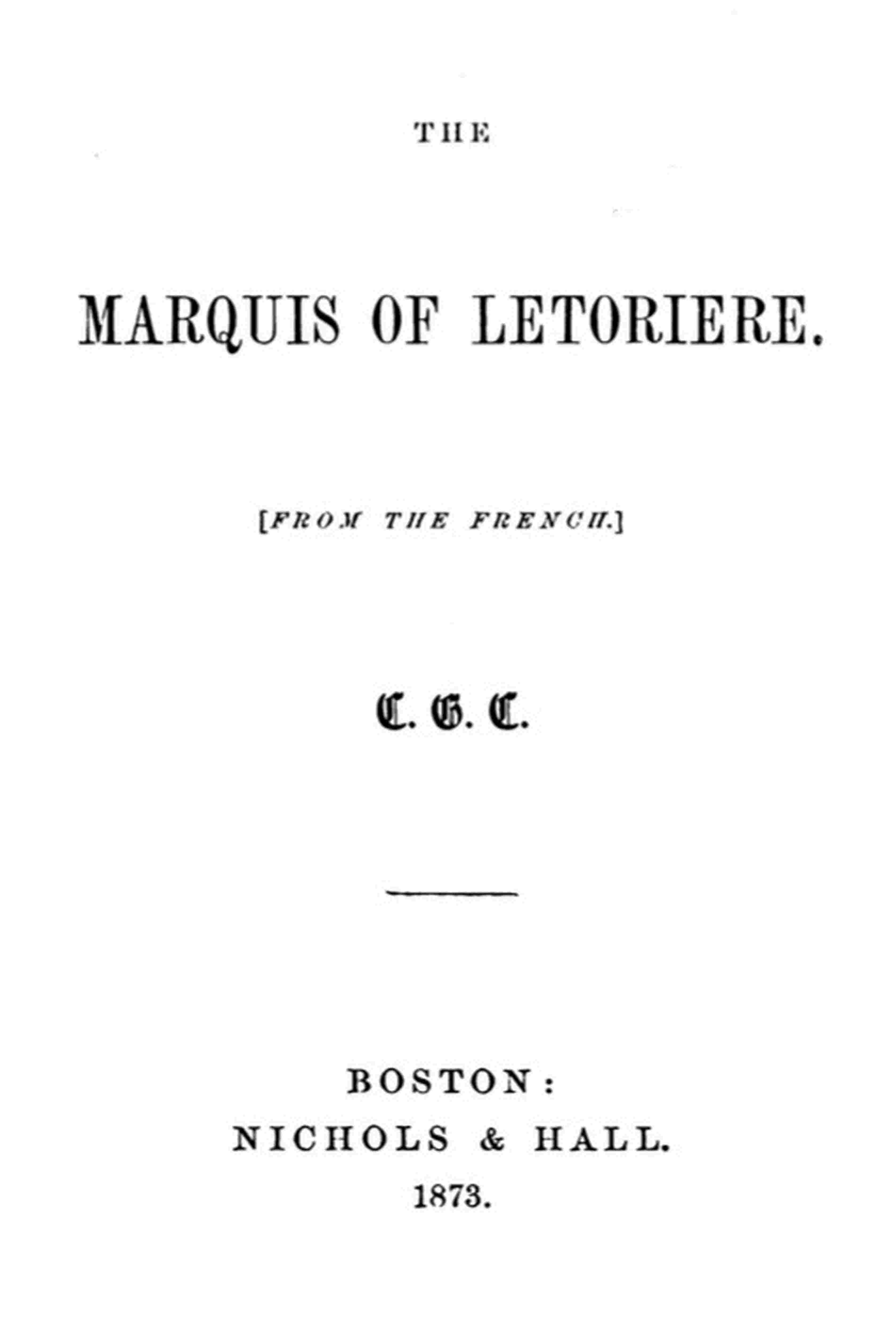 The Marquis of Létorière