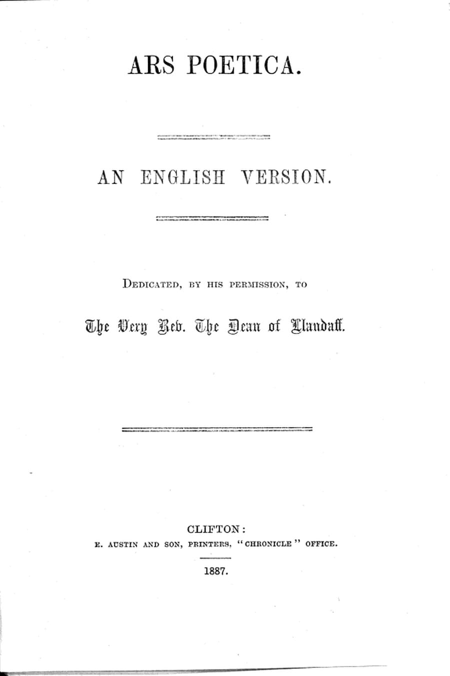 Ars Poetica (Comprehensive Summary)