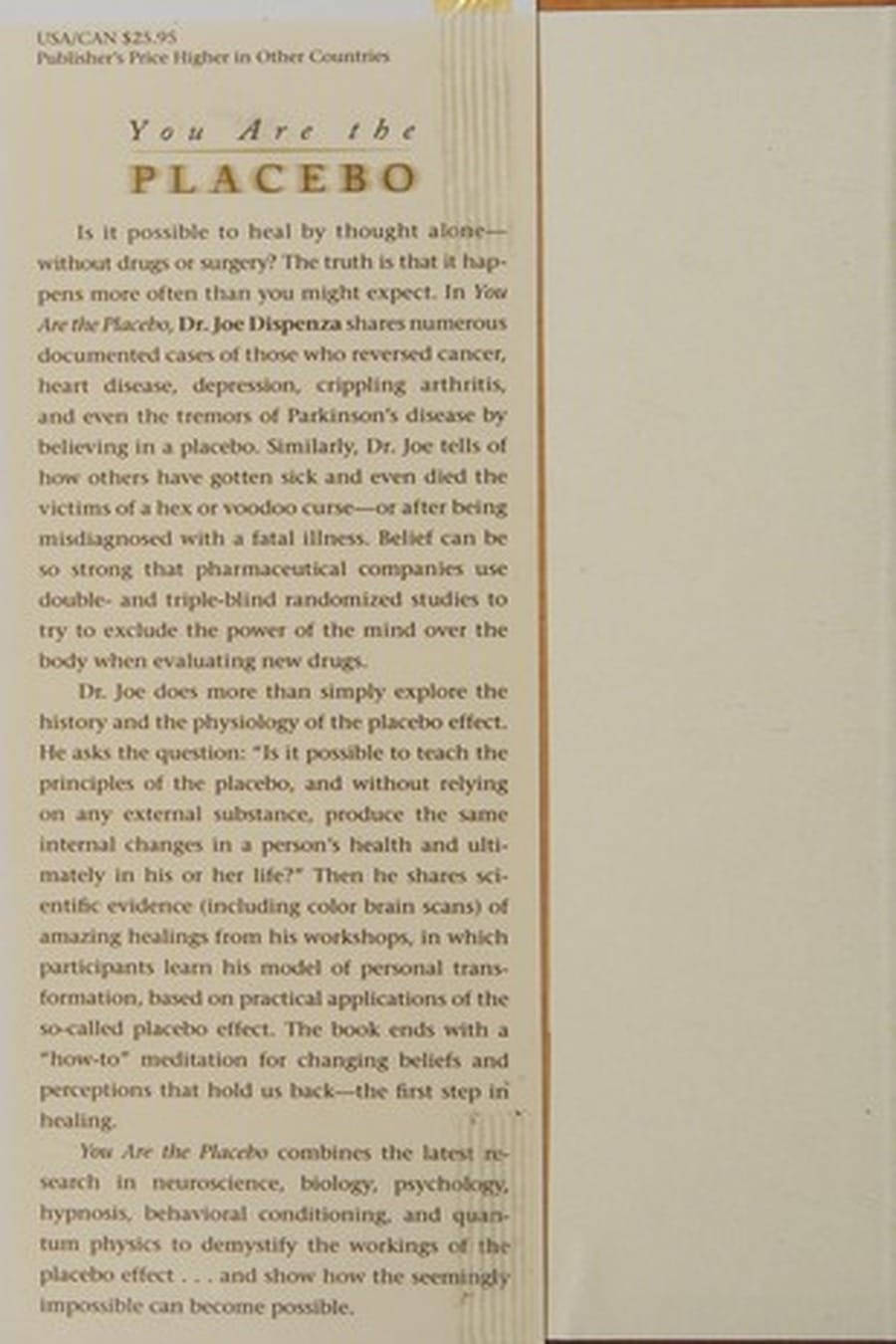 You Are the Placebo (Comprehensive Summary)